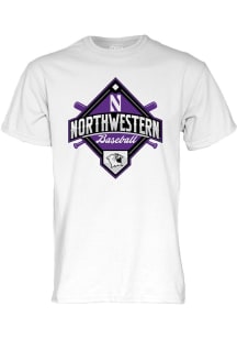 Blue 84 Northwestern Wildcats White Big Ten Baseball Short Sleeve T Shirt