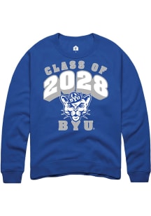 Rally BYU Cougars Mens Blue Class of 2028 Long Sleeve Crew Sweatshirt