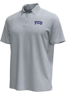 Under Armour TCU Horned Frogs Mens Grey Icon Short Sleeve Polo