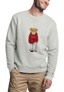 Harvard Crimson Mens White Harvard Bear Long Sleeve Fashion Sweatshirt