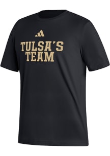 Adidas Tulsa Golden Hurricane Black Team Short Sleeve T Shirt