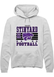 Serious Stinyard K-State Wildcats Mens White Football NIL Striped Player Hood