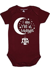 Texas A&M Aggies Baby Maroon Maroon Yell At Midnight Short Sleeve One Piece