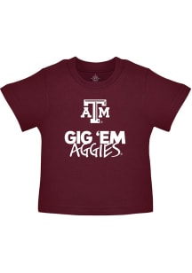 Texas A&M Aggies Toddler Maroon Gig Em Short Sleeve T-Shirt