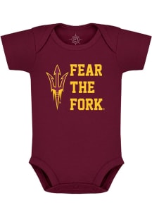 Arizona State Sun Devils Baby Maroon Team Chant Short Sleeve One Piece
