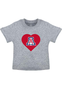 Arizona Wildcats Toddler Girls Grey Heart Short Sleeve T-Shirt