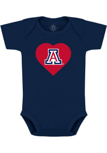 Arizona Wildcats Baby Navy Blue U OF AZ HEART Short Sleeve One Piece