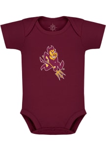 Creative Knitwear Sparky Arizona State Sun Devils Baby Maroon SPARKY Short Sleeve One Piece