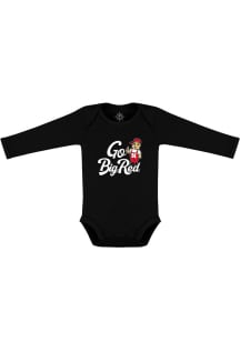 Nebraska Cornhuskers Baby Black Team Chant Long Sleeve One Piece