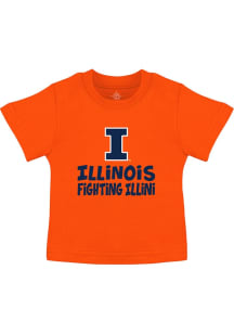 Illinois Fighting Illini Toddler Orange Playful Short Sleeve T-Shirt