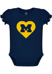 Michigan Wolverines Baby Blue Puff Sleeve Short Sleeve One Piece