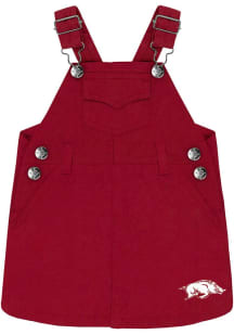 Arkansas Razorbacks Baby Girls Cardinal Jumper Short Sleeve Dress