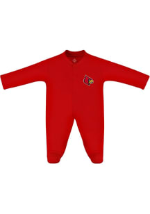 Louisville Cardinals Baby Red Footed Loungewear One Piece Pajamas