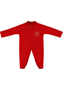 Nebraska Cornhuskers Baby Red Footed Loungewear One Piece Pajamas