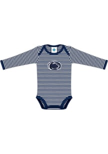 Penn State Nittany Lions Baby Navy Blue Stripe Long Sleeve One Piece