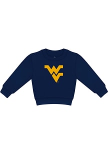 West Virginia Mountaineers Toddler Blue Primary Logo Long Sleeve Crew Sweatshirt