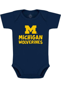 Michigan Wolverines Baby Blue Playful Short Sleeve One Piece