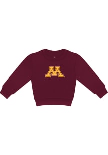 Minnesota Golden Gophers Youth Maroon Primary Logo Long Sleeve Crew Sweatshirt