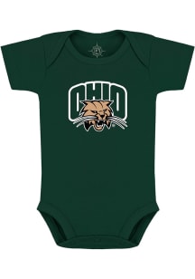 Ohio Bobcats Baby Green Primary Logo Short Sleeve One Piece