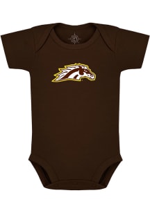 Western Michigan Broncos Baby Brown Primary Logo Short Sleeve One Piece