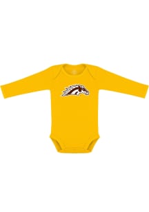 Western Michigan Broncos Baby Yellow Primary Logo Long Sleeve One Piece