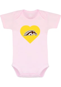 Western Michigan Broncos Baby Pink Pink Short Sleeve One Piece