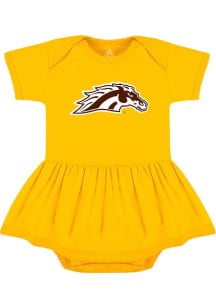 Western Michigan Broncos Baby Brown Picot Short Sleeve One Piece