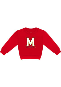 Maryland Terrapins Toddler Red Primary Logo Long Sleeve Crew Sweatshirt