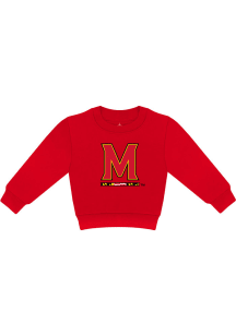 Maryland Terrapins Youth Red Primary Logo Long Sleeve Crew Sweatshirt