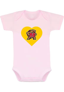 Maryland Terrapins Baby Pink Pink Short Sleeve One Piece