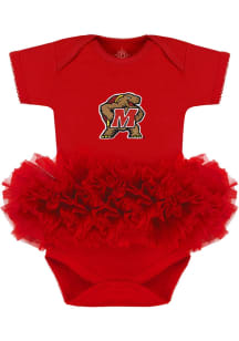 Maryland Terrapins Baby Red Tutu Short Sleeve One Piece