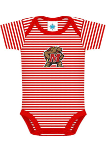 Maryland Terrapins Baby Red Stripe Short Sleeve One Piece