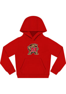 Maryland Terrapins Youth Red Primary Logo Long Sleeve Hoodie