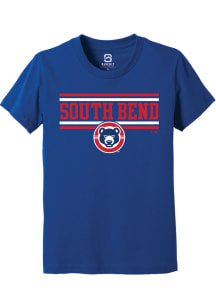 Summit Sportswear South Bend Cubs Youth Blue Double Bar Short Sleeve T-Shirt