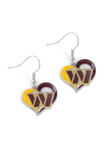 Washington Commanders Swirl Heart Womens Earrings