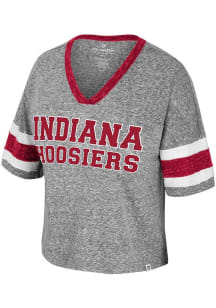 Colosseum Indiana Hoosiers Womens Grey Grimmerie Short Sleeve T-Shirt