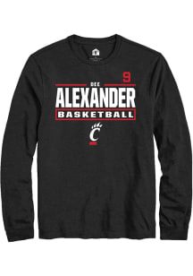 Dee Alexander Cincinnati Bearcats Black NIL Stacked Box Long Sleeve Player T Shirt
