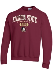 Champion Florida State Seminoles Mens Red Pill Box Mom Powerblend Long Sleeve Crew Sweatshirt