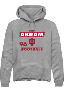 Triston Abram Indiana Hoosiers Mens Grey Football NIL Striped Player Hood