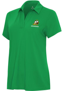 Antigua Oregon Ducks Womens Kelly Green Grandma Era Short Sleeve Polo Shirt