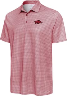 Antigua Arkansas Razorbacks Mens White Breeze Short Sleeve Polo