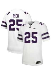 Zashon Rich  Nike K-State Wildcats White NIL Name And Number Football Jersey
