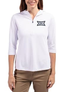 Cutter and Buck Big 12 Womens White Virtue Eco Pique Hooded Sweatshirt