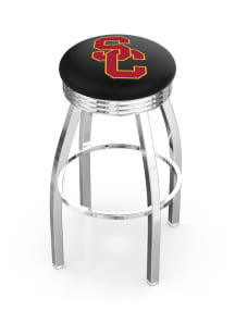 USC Trojans 3 Ring Chrome Seat Pub Stool - Silver