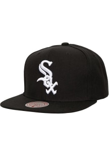 Mitchell and Ness Chicago White Sox Black Top Spot Mens Snapback Hat