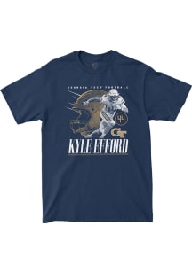 Kyle Efford GA Tech Yellow Jackets Youth Navy Blue Illustrated Fashion Player Tee