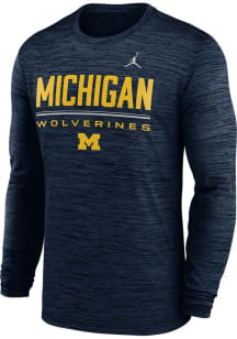 Nike Michigan Wolverines Navy Blue DriFit Velocity Jordan Long Sleeve T-Shirt