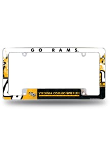 VCU Rams Primary All Over Chrome License Plate Frame - Black