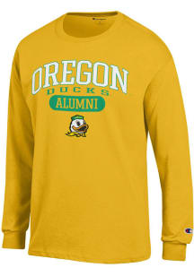 Champion Oregon Ducks Yellow Pill Alumni Jersey Long Sleeve T Shirt