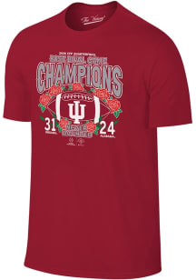 Indiana Hoosiers Crimson 2026 Rose Bowl Champions Score Short Sleeve T Shirt
